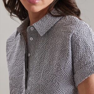 Peace of Cloth Black and White Checkered Top size L